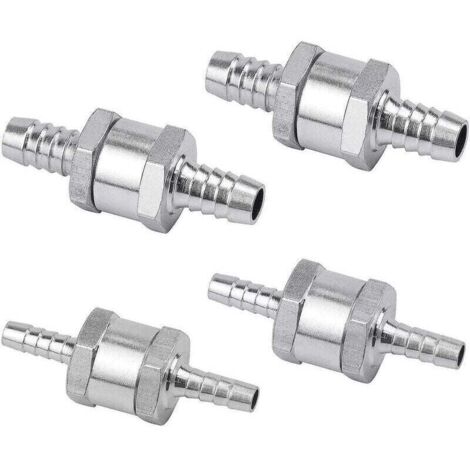 YMYNY 4er-Set Rückschlagventile 6/8/10/12 mm, Kraftstoffventil aus Aluminiumlegierung mit Pfeil für Benzin, Diesel, Auto, Boot, Motorrad