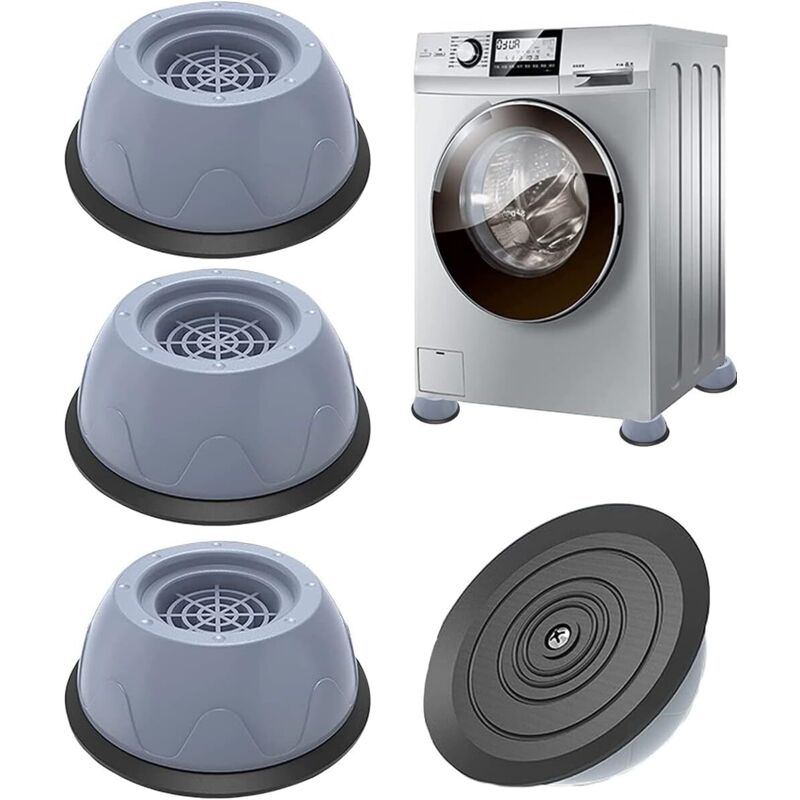 4PCS Pieds en Caoutchouc pour Machine à Laver Amortisseur universel de tapis de machine à laver anti-vibration (gris) - Ymyny