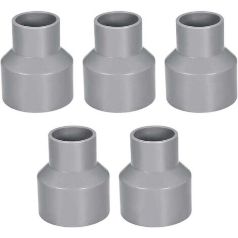 YMYNY 50mm x 32mm Reducer PVC Pipe Fitting Coupling Hub to Hub DWV Grey 5 Pack