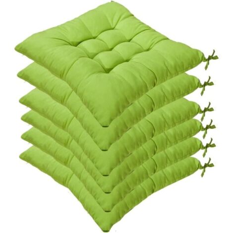 YMYNY - 6 cojines cuadrados para silla (40 x 40 cm), acolchados, para decoración del hogar, cómodos y coloridos, ideales para interior y exterior (verde)