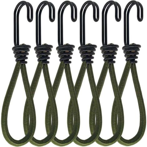 YMYNY 6 Stück Gummispanner mit Haken, Haken für Spanner oder Bungee-Seil, Elastische Gummispanner, für Banner, Zelte, Schlafsäcke, Planen