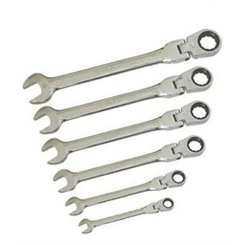 Image of 6-teiliger Ratschen-Maulschlüsselsatz aus Chrom-Vanadium-Stahl - Ymyny