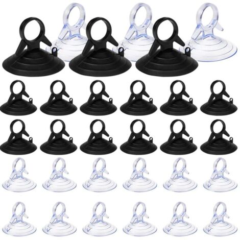 YMYNY 60 piezas de ventosa para visera solar, ventosa de 45 mm sin ganchos, ventosas de PVC, mini ventosa transparente y negra, ventosa para vidrio