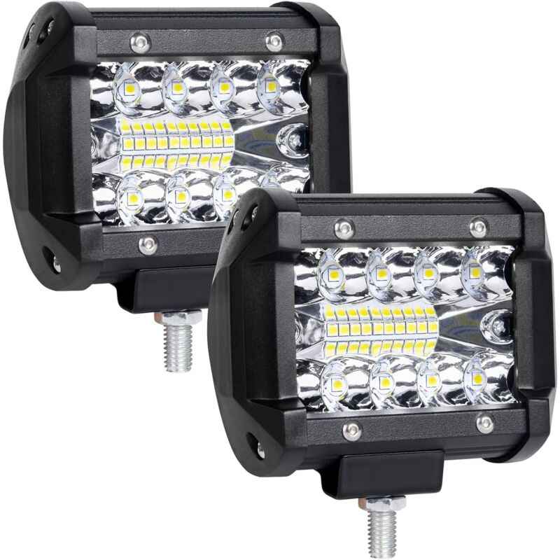 Ymyny - 60W Projecteur de Travail à led, 2 pcs 4 in 6000K 5000 lm 9V-30V Étanche IP65 led Phare Phare de Travail Longue Portee led, Antibrouillard