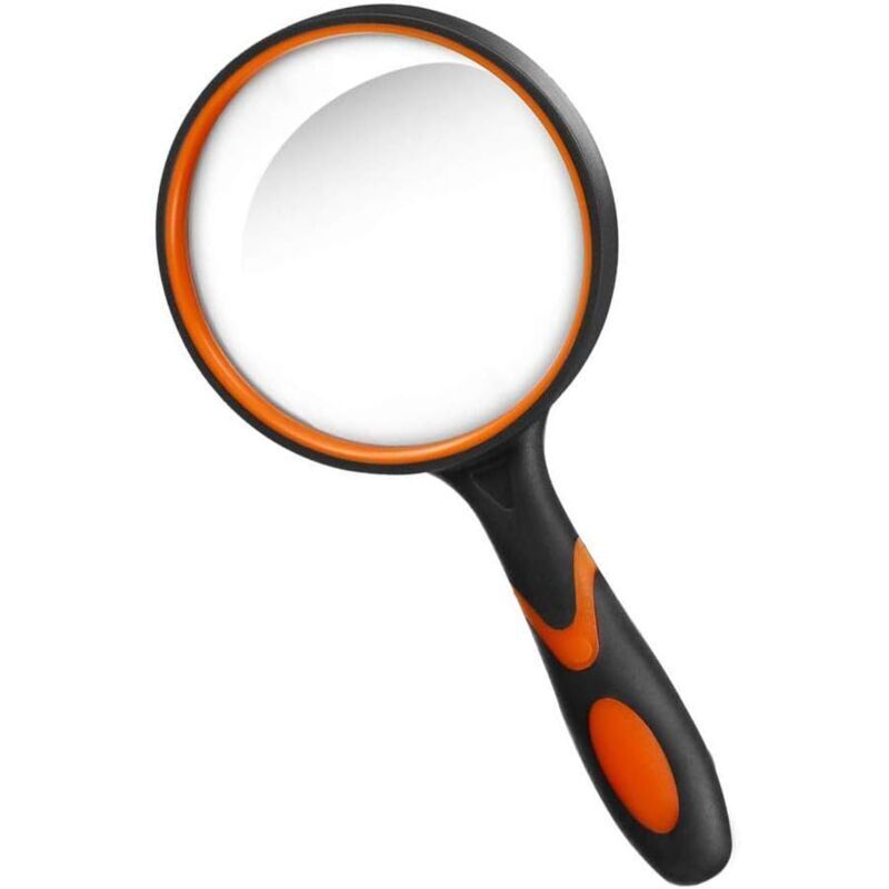 75 mm Large and Unbreakable Mirror for Reading, Inspection, Insects, Orange - Ymyny