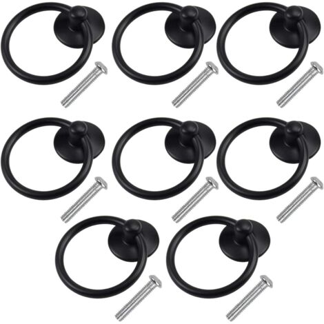 YMYNY - 8 pomos redondos de metal para armario, puerta de tocador, anillos para muebles, anillos colgantes, decoración con tornillos para cocina, baño y hogar