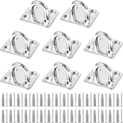 YMYNY 8 Stück Ösenplatte aus Edelstahl, Ösenplattenverschluss für Markise, Ösenplatte aus Edelstahl für Bootsabdeckung, Wandschaukel, Hängematte, Marine
