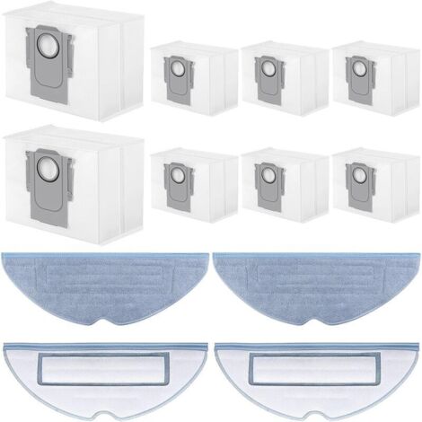 YMYNY Accessoires pour Roborock Aspirateurs Robot S7 MaxV Ultra/ S7 Pro Ultra, Accessoires Kit Englober 8 Sacs Aspirateur et 4 Serpillière, pour Nettoyage des Sols