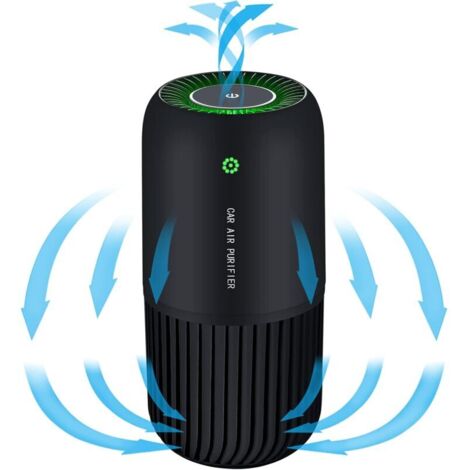 YMYNY Air Purifier with True HEPA Filter with UV-C Light, Mini Air Purifier Eliminates 99.97% of Smoke Allergen, Dust, Air Purifier for Car and Office (Black)