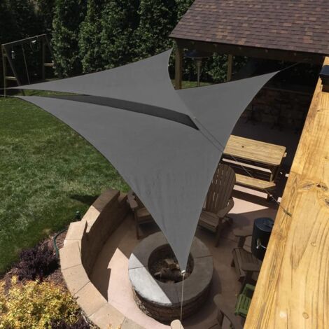 YMYNY Amazon Brand - Vela de sombra triangular Umi HDPE 3x3x3m, tela de sombra anti-UV 95% para terrazas y jardines - Antracita