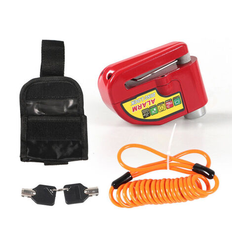 YMYNY Antivol Moto Bloque Disque Moto avec Alarme,110dB Bloc Disque Moto pour Motos, Vélos et Scooters (Deluxe Pack Red)