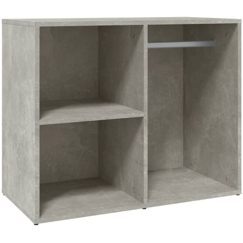armoire de dressing gris béton 80x40x65 cm bois d'ingénierie - ymyny