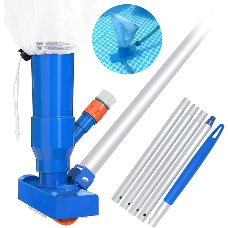 YMYNY Aspirateur de piscine, mini aspirateur à jet pour piscine, nettoyeur de piscine, kit de nettoyage de piscine hors sol, outils d'aspirateur de