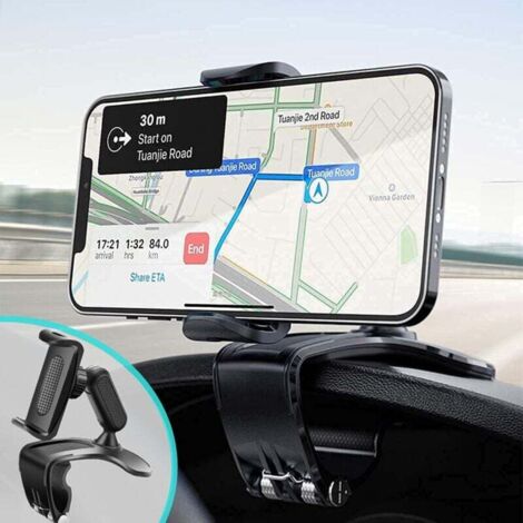 YMYNY Autotelefonhalterung, multifunktionaler Auto-Armaturenbrett-Rückspiegel mit 360 ° verstellbarer Federklemme, geeignet für 4-7 Zoll Smartphones
