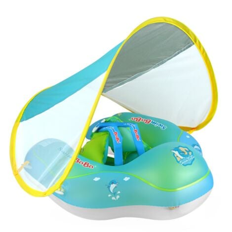 YMYNY Baby Pool Float, Baby Swim Ring with Sunshade, Kids Swim Ring, Inflatable Swim Ring for Kids, Baby Pool Float for 3-12 Months 10-20 lbs