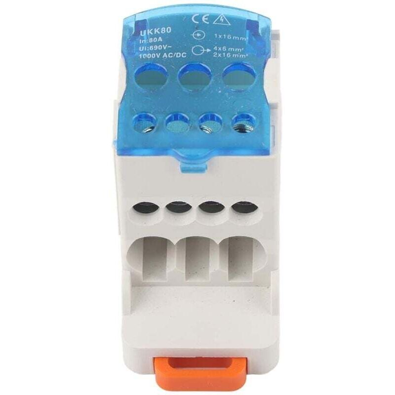 Boîte de Distribution Electrique 16mm² Bornier Connecteur de Fil Electrique Boîte de Distribution de Bornier de Rail din - Ymyny