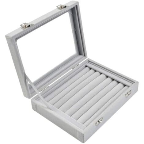 YMYNY Boîte de rangement pour boucles d'oreilles, petite boîte de rangement de voyage pour bagues, boucles d'oreilles, etc., boîte de rangement en velours pour boucles d'oreilles