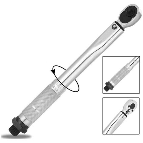 YMYNY Boutique - Clé dynamométrique à cliquet 1/4'' 5-25 Nm Serrage réversible 270 mm -