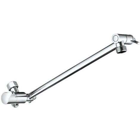 YMYNY Bras d'extension pour pommeau de douche réglable matériel de rallonge pour bras de douche en laiton de montage mural en nickel brossé,28cm,argent