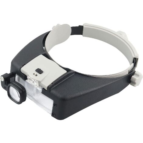YMYNY - Casco con lupa y luz LED, zoom de 1,5X a 10X, diadema con lupa y luz para lectura, joyería, costura y bricolaje