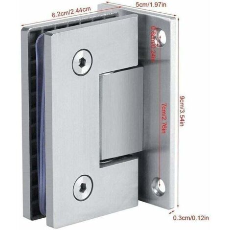 YMYNY Charnière Pince de Porte Verre 90º Support Mural sans Cadre Clip pour Porte de Douche en Verre 8-10mm avec vis Accessoire