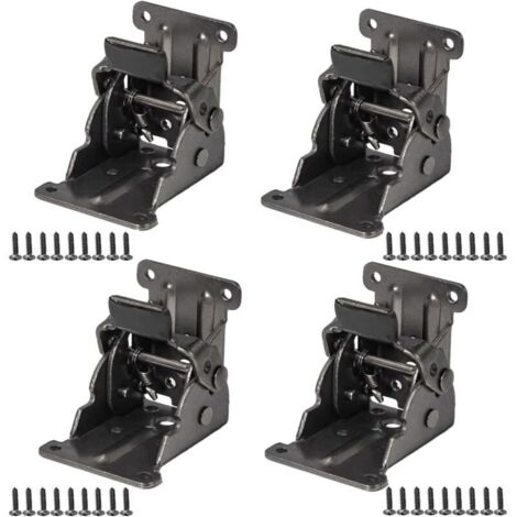 YMYNY Charnière Pliante Autobloquante 4Pcs Charnière Pliante pour Pied de Table 0-90 Degrés Charnière Rallonge Table Pliante avec Vis pour Pieds Pliants, établi, Extension de Bureau (Noir)