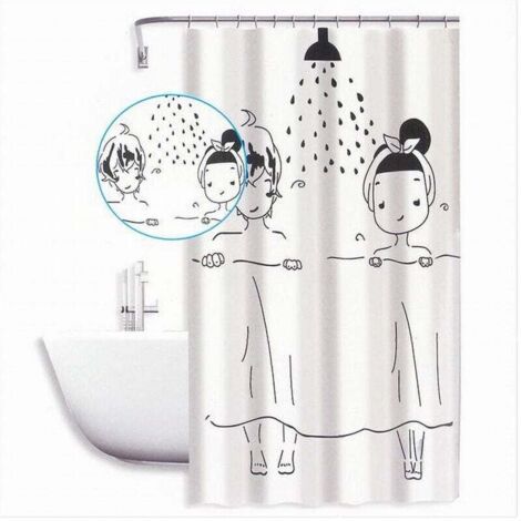 YMYNY Cleafe - Anti-Schimmel-Duschvorhang für Paare, wasserdicht, 180 x 180 cm, Badezimmerringe, 59528 -