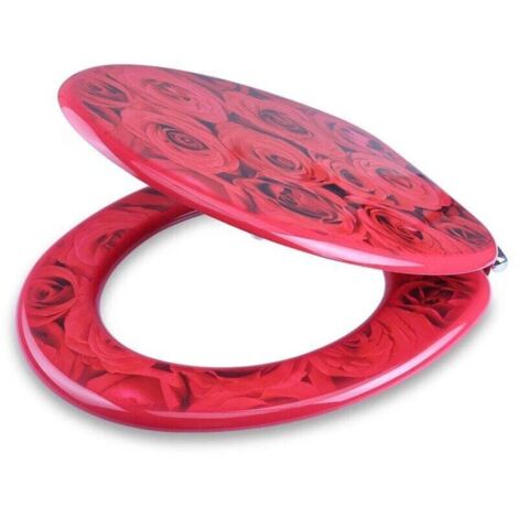 YMYNY Cleafe - Housse de siège de toilette universelle avec charnières en acier, rose rouge - 3,5