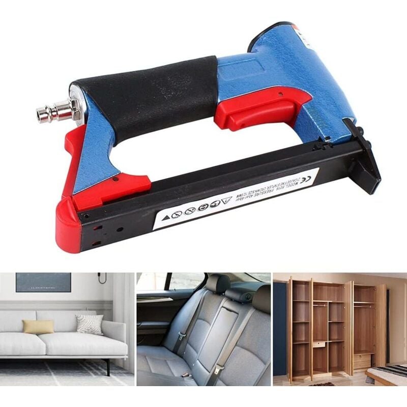 Cloueur pneumatique professionnel avec coffret, pression de travail 4-8 bar, longueur de clou adaptée : 4-16 mm, capacité : 125 pièces. Pour le