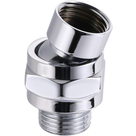 YMYNY Connecter à Bras de Douche Connecteur de Douche Adaptateur Pivotant RéGlable d'angle de TêTe de Bras de Douche à Rotule en G1/2 Laiton Chromé