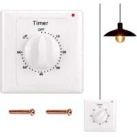 YMYNY Countdown-Schalter: 60-Minuten-Timer-Lichtschalter mit Zeitschaltuhr, wassergeschützt, Löcher graben für die Installation für Badezimmer, Ventilator, Lichter
