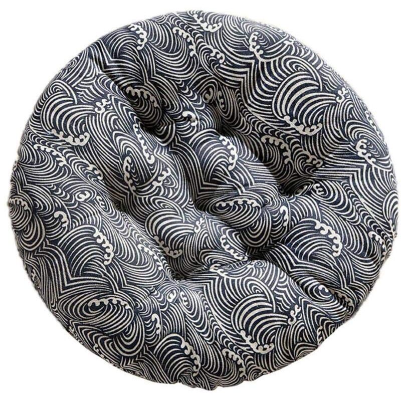 Ymyny - Coussin rond pour chaise, siège, tatami, restaurant, canapé, dossier, tabouret, coussin de sol épais en coton et lin, 50 x 50 cm