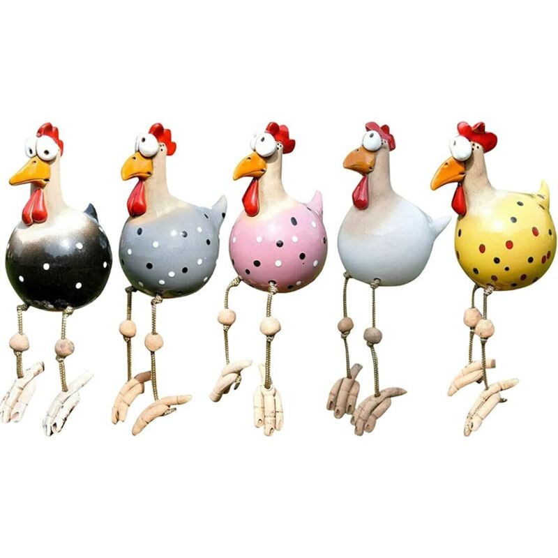 Décoration de Jardin de Statue de Poulet en céramique, Figurine de poterie de Prise de Jardin de Figure Animale, Statue de Poule Artisanale pour