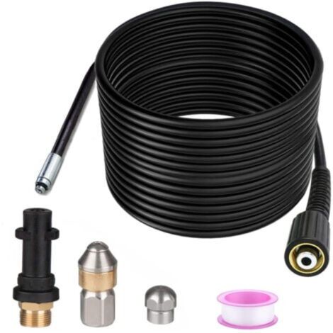 Ymyny – Déboucheur de canalisation 15m – Pression 400 Bar – Température 60°C – Compatible Kärcher K2-K7 – Tuyau flexible pour canalisations complexes