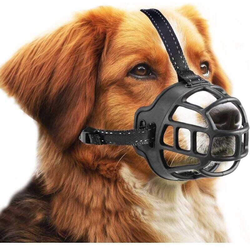 Dog Muzzle, Muzzle, Basket Muzzle for Small, Medium and Large Dogs with Adjustable Straps (Size 3, Black) - Ymyny