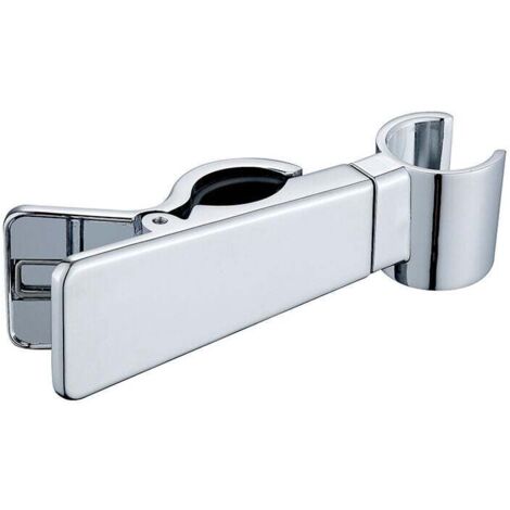 YMYNY Duschhalter Metall Duschkopfhalter 2 Stück Verstellbarer Duschkopfhalter Ohne Bohren, 45° Drehbarer Duschkopfhalter für Duschstange Handbrause (Silber)