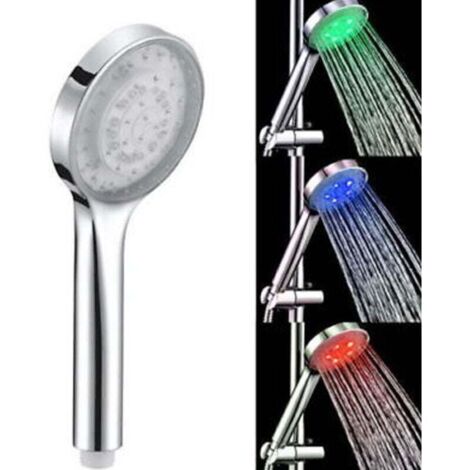 YMYNY Duschkopf mit LED-Leuchten, die je nach Wassertemperatur ihre Farbe ändern –