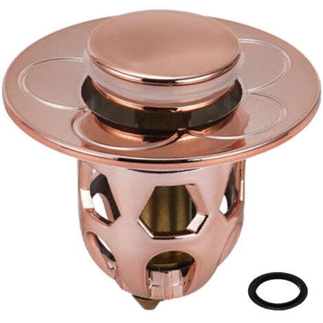 YMYNY Edelstahl-Spülbeckenstöpsel, universeller Spülbeckenstöpsel, Abflussstöpsel für Aufsatzwaschbecken, Badewannenstöpsel, Roségold