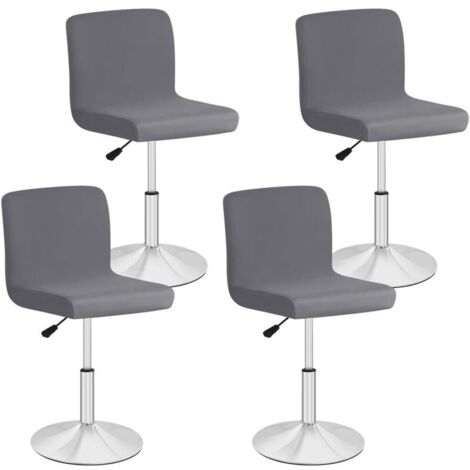 YMYNY Ensemble de 4 Housses de Chaise Haute Bar de Salle à Manger, Housse Tabouret de Bar Amovible et Lavable, Couverture Extensible pour Chaise Haute pivotante, Tabouret Court (Gris)