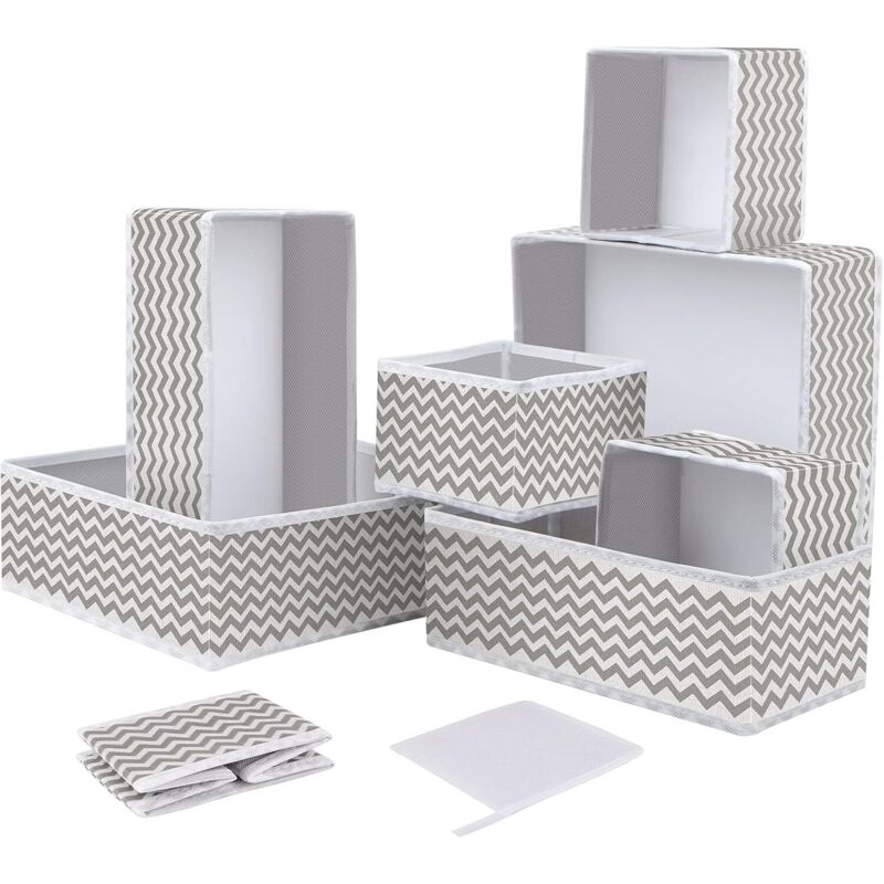 Ensemble de 8 boîtes de rangement, boîtes de rangement pliables, cubes de rangement pliables en toile de jute, organisateur de tiroir pour étagère,