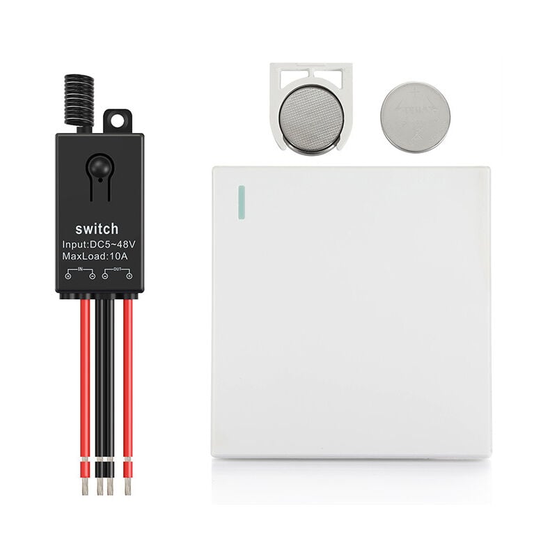 Ymyny - Ensemble interrupteur et récepteur sans fil, sans câblage, sans WiFi, télécommande pour éclairage led, interrupteur de panneau sans fil,