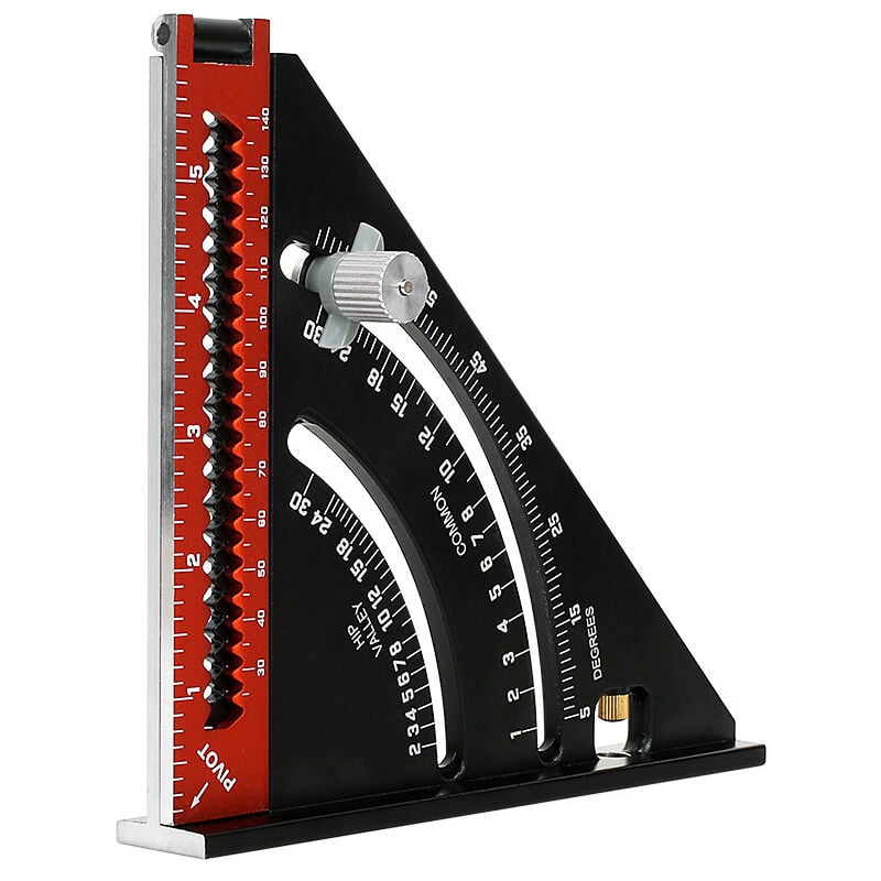 Querre de charpentier en métal aluminium pliable triangle règle combinée équerre multifonction triangle équerre angle règle rapporteur 45 90 degrés /