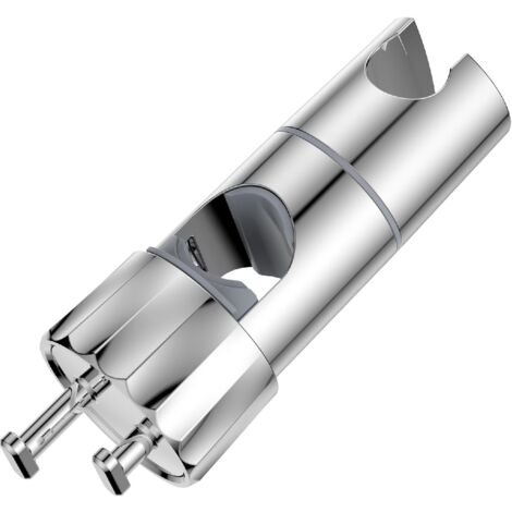 YMYNY Ersatz-Duschkopfhalter – universell verstellbarer Duschkopfhalter mit 2 Haken für 16–28 mm Duschstange, Duschstangenhalter-Clip, wandmontierter ABS-Duschkopfhalter, Chrom
