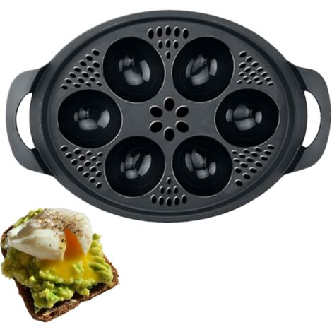 YMYNY - Escalfador de huevos antiadherente para microondas: escalfador de huevos 6 en 1, cocedor de huevos, vaporizador de huevos, tazas para huevos escalfados para Thermomix TM6/TM5/TM31 y horno frei