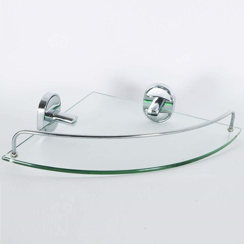 Tagère d'angle 52020 pour rangement de douche en verre, étagère triangulaire pour salle de bain - - Ymyny