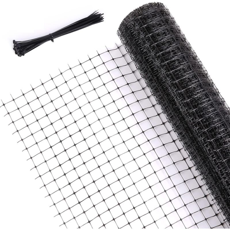Filet de Jardin Filet Anti-Oiseaux Noir Robuste 2m x 20m, Filet Foliaire, Filet des Arbres Réutilisables - Ymyny