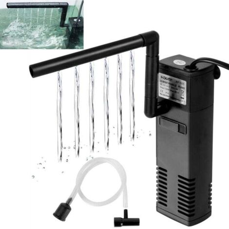 YMYNY Filtre Intérieur pour Aquarium 20L-60L, 4W 600L/H Réglable Pompe Filtre Interne avec Éponges Filtrantes pour Aquarium