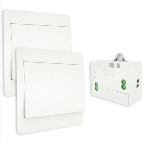 YMYNY Funkschalter, Batterielos, Zweiwege-Wandfernbedienung, Selbstversorgender Wandschalter, Keine Verkabelung, Wandpaneel-Sender (2-Wege-Kit), Innen Außen Wasserdicht