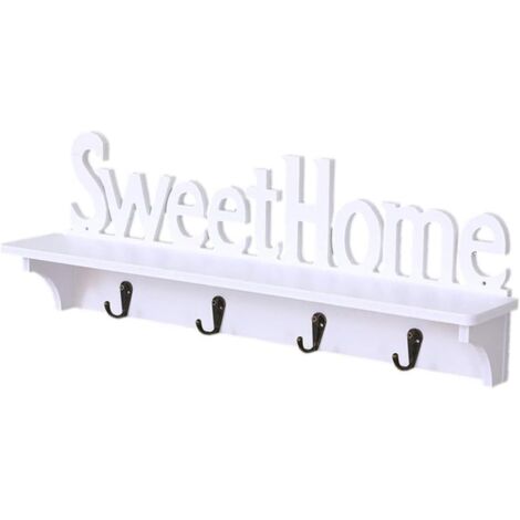 YMYNY Garderobenständer mit Regal, Wandgarderobe, Haken-Aufbewahrungsregal, kreatives Sweet Home, Wandmontiertes Aufbewahrungsregal für Flur, Badezimmer, Wohnzimmer, Schlafzimmer
