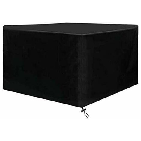 YMYNY Gartenmöbel-Abdeckung, alle Größen, rechteckige Sitzgarnitur-Abdeckung, regen- und staubdicht, UV-beständig, 210D, schwarzes Oxford-Gewebe GROOFOO, 205 x 104 x 71 cm